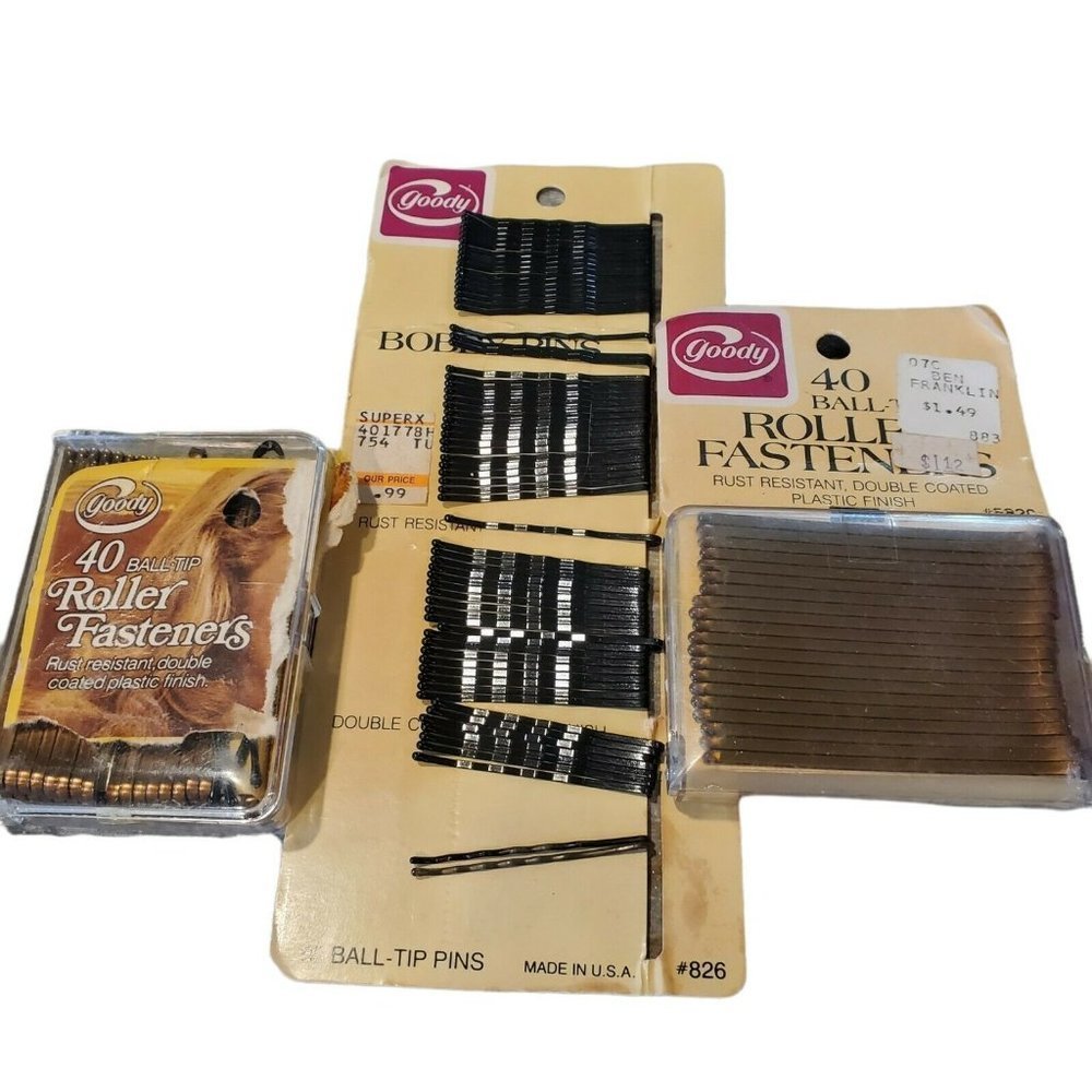 Lot Of 100+ Vintage Goody Ball Tip‎ Roller Fasteners Brown 5820 Open Case